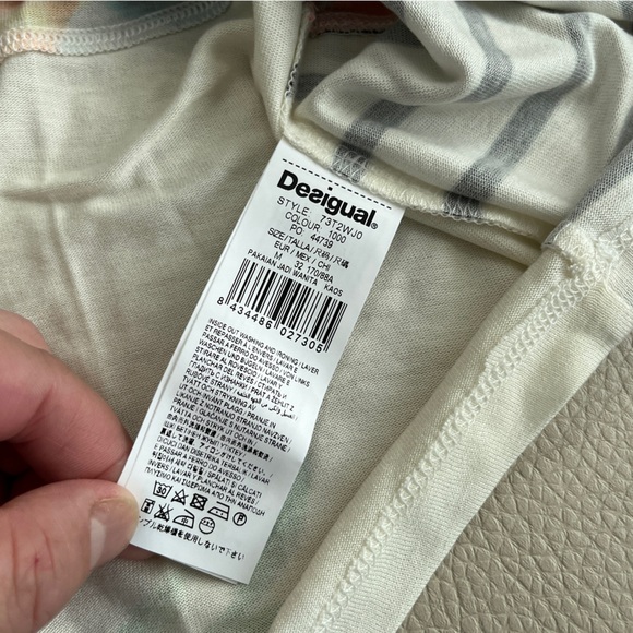 Desigual Women’s Floral Knit Short Sleeve T Shirt - Size M - Picture 9 of 11